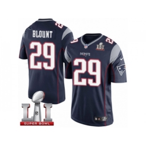 Men's Nike New England Patriots #29 LeGarrette Blount Limited Navy Blue Team Color Super Bowl LI 51 NFL Jersey