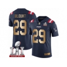 Men's Nike New England Patriots #29 LeGarrette Blount Limited Navy Gold Rush Super Bowl LI 51 NFL Jersey