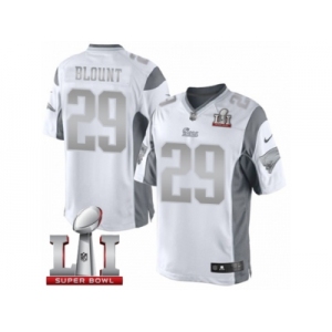 Men's Nike New England Patriots #29 LeGarrette Blount Limited White Platinum Super Bowl LI 51 NFL Jersey