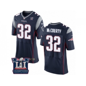 Men's Nike New England Patriots #32 Devin McCourty Elite Navy Blue Team Color Super Bowl LI Champions NFL Jersey