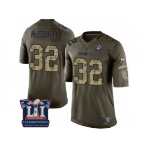 Men's Nike New England Patriots #32 Devin McCourty Limited Green Salute to Service Super Bowl LI Champions NFL Jersey