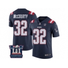 Men's Nike New England Patriots #32 Devin McCourty Limited Navy Blue Rush Super Bowl LI Champions NFL Jersey