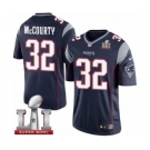 Men's Nike New England Patriots #32 Devin McCourty Limited Navy Blue Team Color Super Bowl LI 51 NFL Jersey