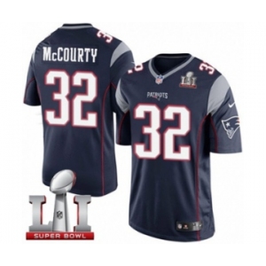 Men's Nike New England Patriots #32 Devin McCourty Limited Navy Blue Team Color Super Bowl LI 51 NFL Jersey