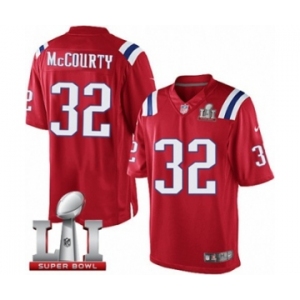 Men's Nike New England Patriots #32 Devin McCourty Limited Red Alternate Super Bowl LI 51 NFL Jersey