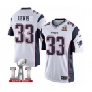 Men's Nike New England Patriots #33 Dion Lewis Limited White Super Bowl LI 51 NFL Jersey