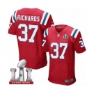 Men's Nike New England Patriots #37 Jordan Richards Elite Red Alternate Super Bowl LI 51 NFL Jersey