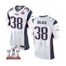 Men's Nike New England Patriots #38 Brandon Bolden Elite White Super Bowl LI 51 NFL Jersey