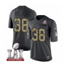 Men's Nike New England Patriots #38 Brandon Bolden Limited Black 2016 Salute to Service Super Bowl LI 51 NFL Jersey