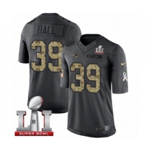 Men's Nike New England Patriots #39 Montee Ball Limited Black 2016 Salute to Service Super Bowl LI 51 NFL Jersey