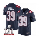 Men's Nike New England Patriots #39 Montee Ball Limited Navy Blue Rush Super Bowl LI 51 NFL Jersey