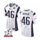 Men's Nike New England Patriots #46 James Develin Elite White Super Bowl LI 51 NFL Jersey