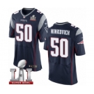 Men's Nike New England Patriots #50 Rob Ninkovich Elite Navy Blue Team Color Super Bowl LI 51 NFL Jersey