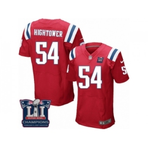 Men's Nike New England Patriots #54 Dont'a Hightower Elite Red Alternate Super Bowl LI Champions NFL Jersey