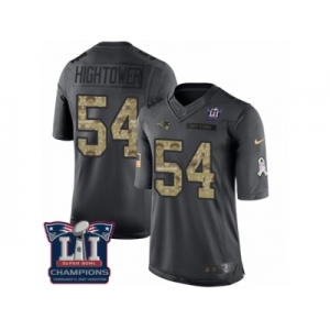 Men's Nike New England Patriots #54 Dont'a Hightower Limited Black 2016 Salute to Service Super Bowl LI Champions NFL Jersey