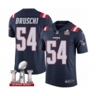 Men's Nike New England Patriots #54 Tedy Bruschi Limited Navy Blue Rush Super Bowl LI 51 NFL Jersey