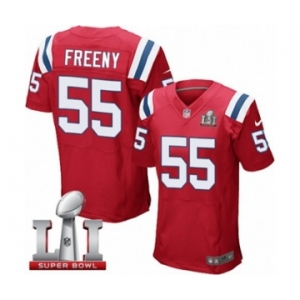 Men's Nike New England Patriots #55 Jonathan Freeny Elite Red Alternate Super Bowl LI 51 NFL Jersey