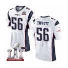 Men's Nike New England Patriots #56 Andre Tippett Elite White Super Bowl LI 51 NFL Jersey