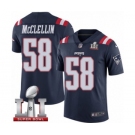 Men's Nike New England Patriots #58 Shea McClellin Limited Navy Blue Rush Super Bowl LI 51 NFL Jersey