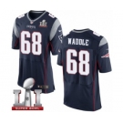 Men's Nike New England Patriots #68 LaAdrian Waddle Elite Navy Blue Team Color Super Bowl LI 51 NFL Jersey