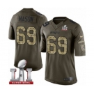 Men's Nike New England Patriots #69 Shaq Mason Limited Green Salute to Service Super Bowl LI 51 NFL Jersey