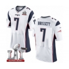 Men's Nike New England Patriots #7 Jacoby Brissett Elite White Super Bowl LI 51 NFL Jersey