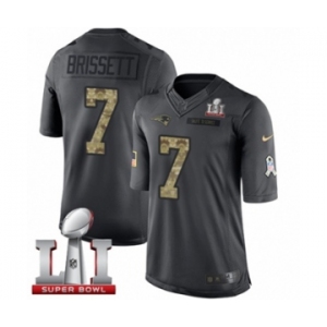 Men's Nike New England Patriots #7 Jacoby Brissett Limited Black 2016 Salute to Service Super Bowl LI 51 NFL Jersey