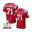 Men's Nike New England Patriots #71 Cameron Fleming Elite Red Alternate Super Bowl LI 51 NFL Jersey