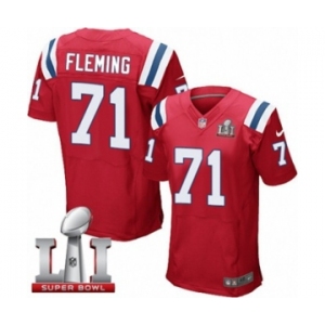 Men's Nike New England Patriots #71 Cameron Fleming Elite Red Alternate Super Bowl LI 51 NFL Jersey