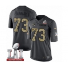 Men's Nike New England Patriots #73 John Hannah Limited Black 2016 Salute to Service Super Bowl LI 51 NFL Jersey