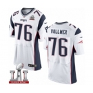 Men's Nike New England Patriots #76 Sebastian Vollmer Elite White Super Bowl LI 51 NFL Jersey