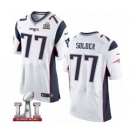 Men's Nike New England Patriots #77 Nate Solder Elite White Super Bowl LI 51 NFL Jersey