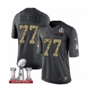 Men's Nike New England Patriots #77 Nate Solder Limited Black 2016 Salute to Service Super Bowl LI 51 NFL Jersey