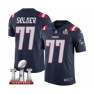 Men's Nike New England Patriots #77 Nate Solder Limited Navy Blue Rush Super Bowl LI 51 NFL Jersey