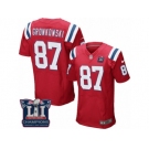 Men's Nike New England Patriots #87 Rob Gronkowski Elite Red Alternate Super Bowl LI Champions NFL Jersey