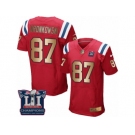 Men's Nike New England Patriots #87 Rob Gronkowski Elite Red Gold Alternate Super Bowl LI Champions NFL Jersey