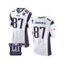 Men's Nike New England Patriots #87 Rob Gronkowski Elite White Super Bowl LI Champions NFL Jersey