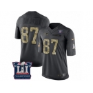 Men's Nike New England Patriots #87 Rob Gronkowski Limited Black 2016 Salute to Service Super Bowl LI Champions NFL Jersey