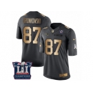 Men's Nike New England Patriots #87 Rob Gronkowski Limited Black Gold Salute to Service Super Bowl LI Champions NFL Jersey