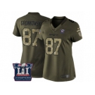 Men's Nike New England Patriots #87 Rob Gronkowski Limited Green Salute to Service Super Bowl LI Champions NFL Jersey