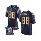 Men's Nike New England Patriots #88 Martellus Bennett Elite Navy Gold Team Color Super Bowl LI Champions NFL Jersey