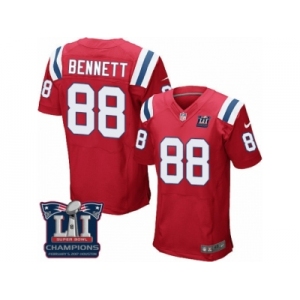 Men's Nike New England Patriots #88 Martellus Bennett Elite Red Alternate Super Bowl LI Champions NFL Jersey