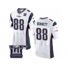 Men's Nike New England Patriots #88 Martellus Bennett Elite White Gold Super Bowl LI Champions NFL Jersey