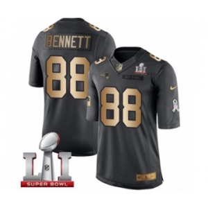 Men's Nike New England Patriots #88 Martellus Bennett Limited Black-Gold Salute to Service Super Bowl LI 51 NFL Jersey