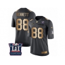 Men's Nike New England Patriots #88 Martellus Bennett Limited Black Gold Salute to Service Super Bowl LI Champions NFL Jersey