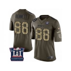 Men's Nike New England Patriots #88 Martellus Bennett Limited Green Salute to Service Super Bowl LI Champions NFL Jersey