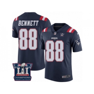 Men's Nike New England Patriots #88 Martellus Bennett Limited Navy Blue Rush Super Bowl LI Champions NFL Jersey