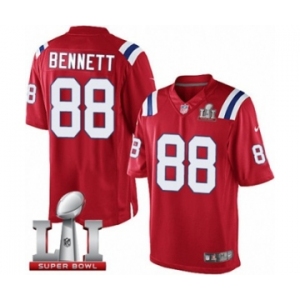 Men's Nike New England Patriots #88 Martellus Bennett Limited Red Alternate Super Bowl LI 51 NFL Jersey