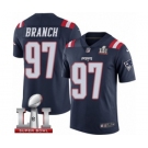 Men's Nike New England Patriots #97 Alan Branch Limited Navy Blue Rush Super Bowl LI 51 NFL Jersey