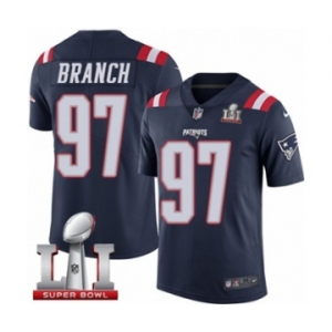 Men's Nike New England Patriots #97 Alan Branch Limited Navy Blue Rush Super Bowl LI 51 NFL Jersey